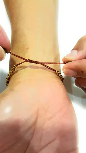Miniatura 6 de Infinityee888 Jade Bead Pulseras amarillo marrón Feng Shui para hombres, mujeres pulsera-BC04, Piedra