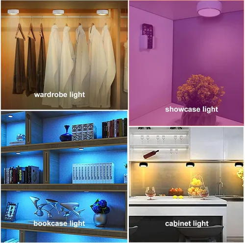 Miniatura 5 de Onumii - Luces LED de disco con control remoto, batería, inalámbricas, con cambio de color, temporizador, para grifo, adhesivas para gabinetes