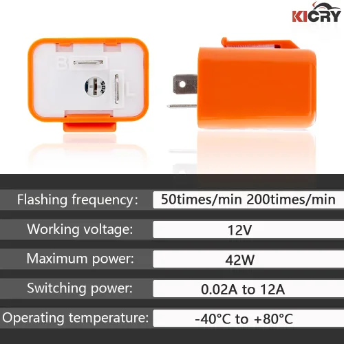 Miniatura 3 de Relé electrónico intermitente LED de velocidad de 12 V ajustable de 2 pines para señal de giro de motocicleta, reemplazo directo, relé universal