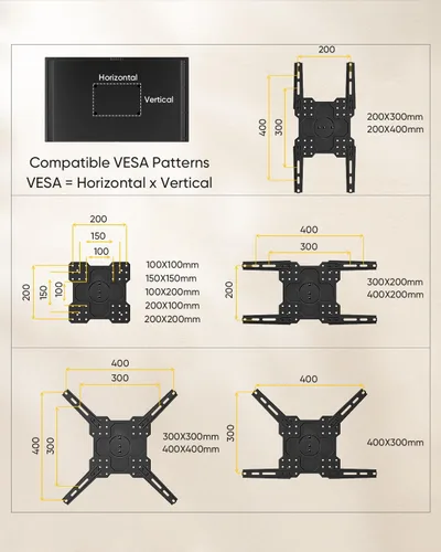 Miniatura 8 de FORGING MOUNT TV Wall Mount for 26-65 inch TVs up to 88 lbs,Rotating Full Motion TV Wall Mount with Articulating Arms, Extension, Tilt, Swivel, Max