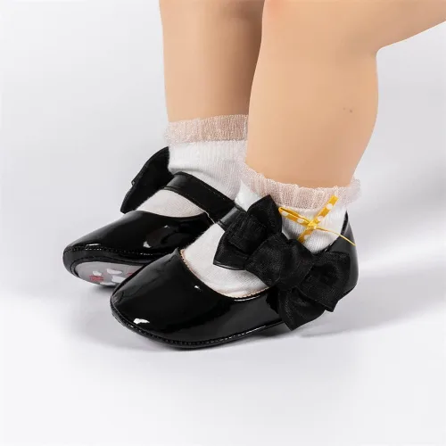 Miniatura 3 de Miamooi Zapatos de vestir de boda para bebés y niñas, zapatos de ballet con lazo de princesa Mary Jane, zapatos planos para primeros pasos, zapatos