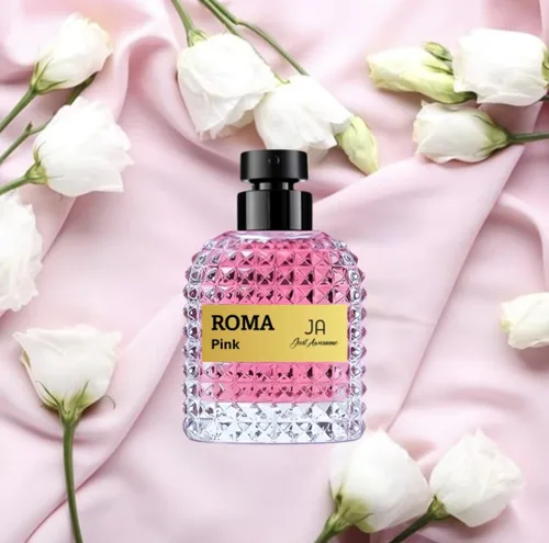 Miniatura 2 de ROMA PINK EDP Perfume Mujer – Aroma Floral Ámbar – Flor de Azahar, Base de Vainilla de Madagascar que emite un cálido aroma dulce – Elegante botella