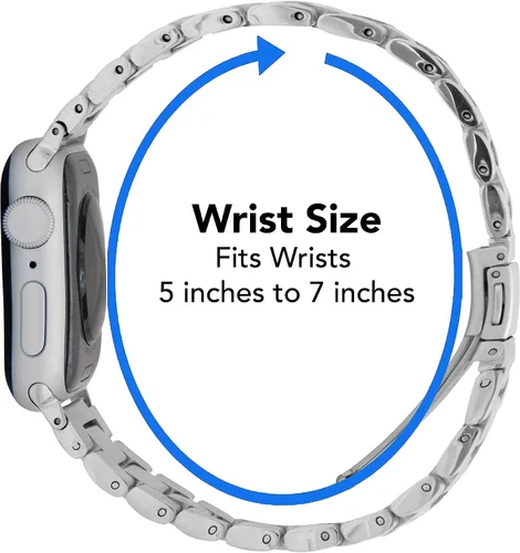 Miniatura 5 de Bandini Correa de acero inoxidable para Apple Watch de 1.575 pulgadas, 1.614 pulgadas, 1.496 pulgadas, para mujeres y hombres, correa de repuesto