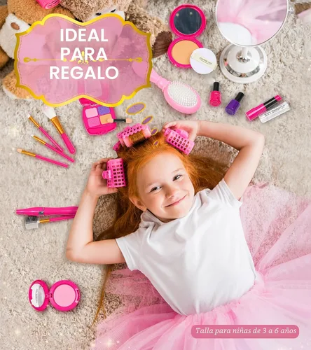 Miniatura 6 de Kit de maquillaje para niños – Zapatos de vestir de princesa, coronas y bolso – Juego de maquillaje falso para niñas de 3 a 6 años