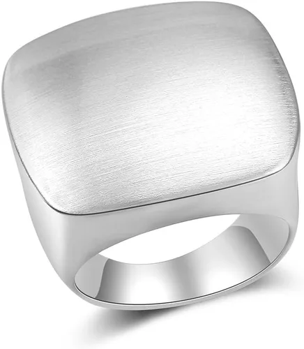 Anillos de oro y plata para mujer, anillos gruesos chapados en oro, anillos cuadrados de metal ancho, anillos cuadrados de cóctel, regalos de
