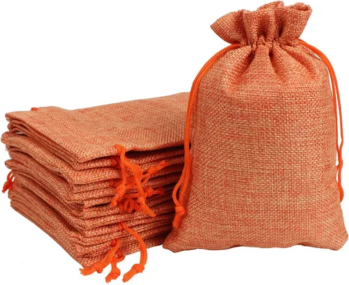 Miniatura 8 de YANGBOYY Bolsas de arpillera, paquete de 25 bolsas de arpillera de 5 x 7 pulgadas, bolsa de regalo con cordón de arpillera, bolsa de regalo de Blanco