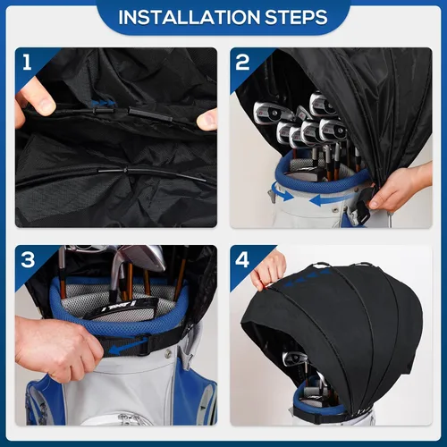 Miniatura 3 de Funda para bolsa de golf, protector para palos de golf, cubiertas impermeables para lluvia y polvo, fácil acceso para bolsa de golf, cubierta