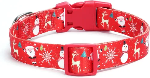Miniatura 2 de Collares de Navidad para perros pequeños, lindos collares suaves y ajustables para perros y niñas, S 22. Estilo navideño