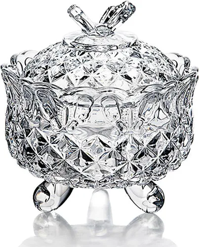Miniatura 29 de Frasco de vidrio para caramelos de Navidad con relieve de lujo, con tapas, para joyas, tarros de caja de joyería small crown