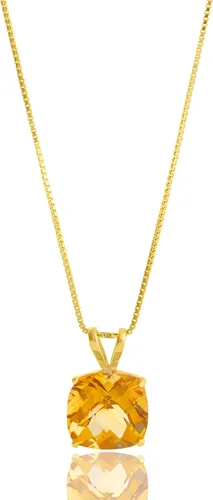 Miniatura 20 de MAX + STONE Cushion Cut Gemstone Necklace 8mm Solitaire Birthstone Necklace for Women Gemstone Pendant Necklaces with 18 inch Box Chain
