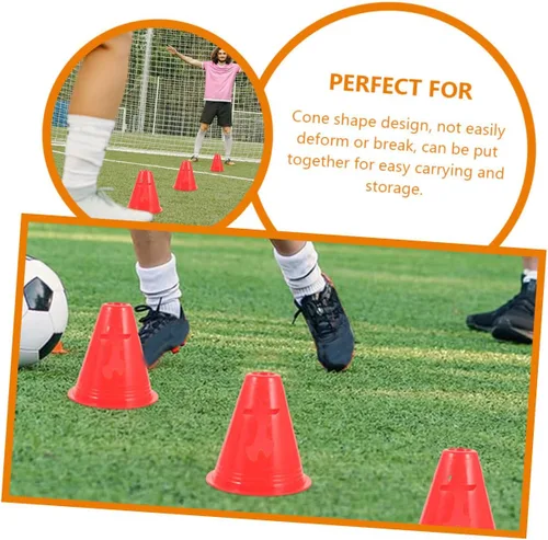 Miniatura 8 de 20Pcs Sports Training Cones High PE Agility Markers for Soccer Football Basketball Roller Skating Practice Flat Base for Stable Outdoor Indoor Drills