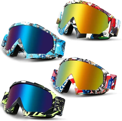 Miniatura 10 de Tallew 4 pares de gafas de motocross para motocicleta, motocross, carreras, ATV, para hombres y mujeres, deportes de potencia y esquí