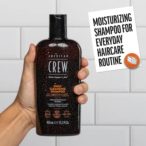 Miniatura 4 de American Crew Champú para hombres, limpiador diario, derivado de forma natural, fórmula vegana, fragancia de menta cítrica, 8.45 onzas líquidas