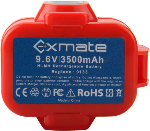 Miniatura 7 de Exmate Paquete de 2 baterías Ni-MH de 9.6V 3500mAh para Makita 9100 9100A 9101 9102 9120 9122 192595-8 192321-5 192638-6 192404-1