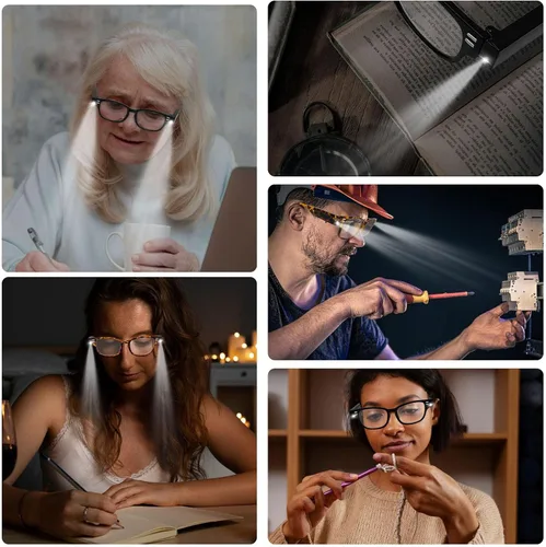 Miniatura 5 de Reading Glasses with Lights and Magnifier Bright LED Readers Lighted Magnifying Glasses Lighted Eyeglasses