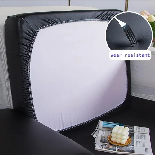 Miniatura 20 de Funda de piel sintética para sofá, funda elástica de cojín de 1/2/3/4 plazas, funda protectora impermeable de muebles para sofá, silla, asiento