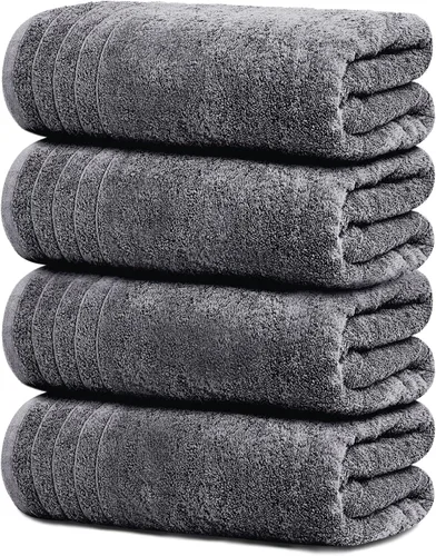 Miniatura 10 de Tens Towels Paquete de 4 toallas de baño extra grandes de 30 x 60 pulgadas, 100% algodón, más grandes y ligeras, más rápidas de secar, súper suaves
