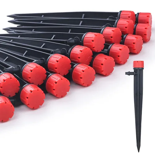 100 piezas de emisores de riego por goteo para tubos de riego por goteo de 1/4", goteros ajustables de flujo de agua de 360 grados en estaca de