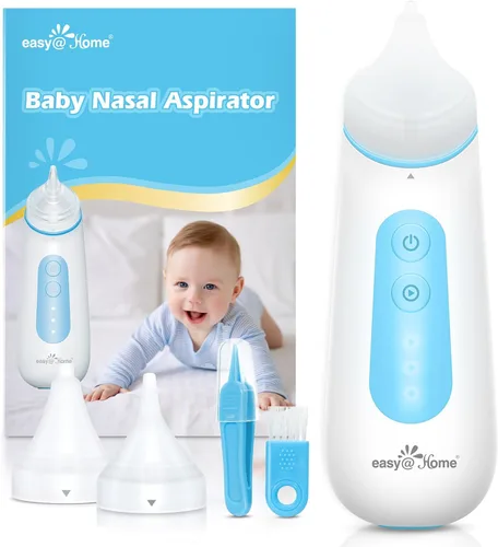 Easy@Home Aspirador nasal eléctrico para bebé con luz nocturna LED, 3 niveles de succión ajustables y recargable por USB - ENA102