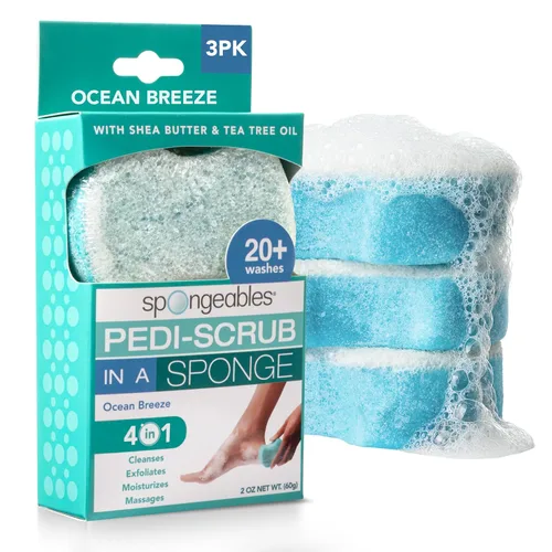 Miniatura 33 de Spongables Pedi Scrub - Esponja exfoliante para pies de 5+ lavados, lavanda, 6 unidades Aceite de árbol de té de lavanda Viaje