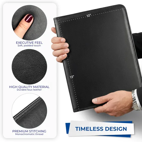 Miniatura 5 de Samsill Professional Padfolio - Currículum/cartera comercial, almacenamiento de documentos, tarjeta comercial y anotador de bolsillo