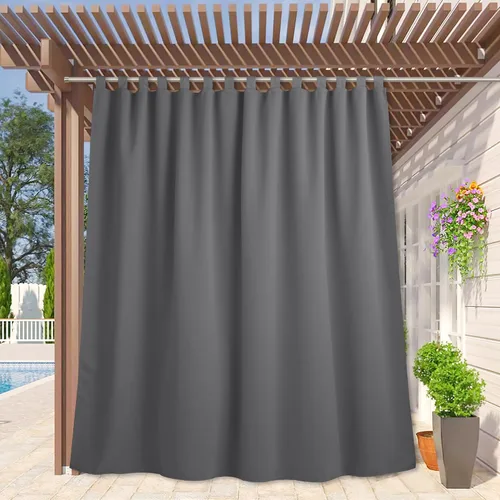 Miniatura 48 de RYB HOME - Cortinas opacas para interior y exterior, cortinas para patio o terraza, cortinas exteriores con pestaña Crema Beige