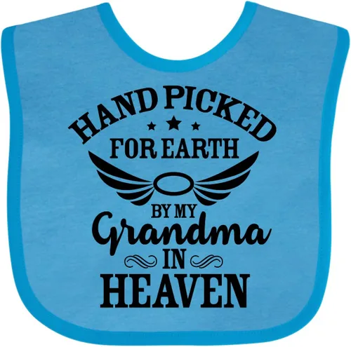 Miniatura 11 de inktastic Handpicked for Earth By My Grandma in Heaven Angel Wings Baby Bib
