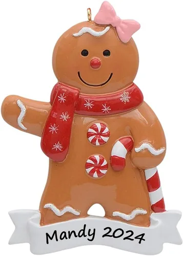 Miniatura 7 de MAXORA Adorno de Navidad personalizado de niño de jengibre para hombre, panadero, adorno de Navidad, regalo de recuerdo de galletas de poliresina