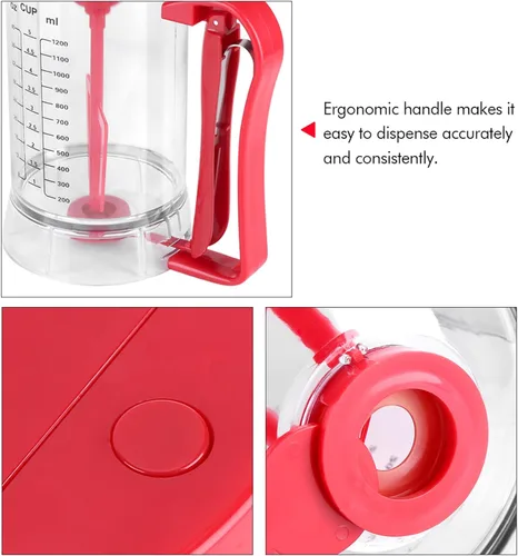 Miniatura 8 de Dispensador mezclador de masa, capacidad de 40.6 fl oz, dispensador de mezclador eléctrico inalámbrico a batería, dispensador de panqueques