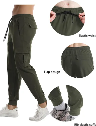 Miniatura 4 de Surenow Pantalones deportivos ligeros para hombre, de secado rápido, pantalones de senderismo para entrenamiento, pantalones deportivos para hombre