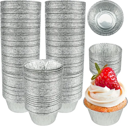 Miniatura 6 de Ramequines de papel de aluminio [paquete de 150] 4 onzas de aluminio desechables Ramekins tazas para hornear tazas de aluminio de aluminio para asar