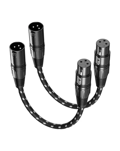 Miniatura 23 de Cable corto XLR, cable de micrófono de 1 pie, paquete de 2 unidades, toda la longitud de 6 pulgadas a 100 pies, cable de micrófono equilibrado
