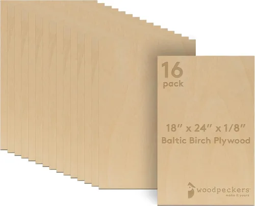 Miniatura 13 de Woodpeckers - Madera contrachapada de abedul báltico, 1/8 x 12 x 20 pulgadas, paquete de 50 hojas de abedul báltico de grado B/BB, perfectas