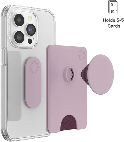 Miniatura 3 de Cartera para teléfono PopSockets con soporte expandible, tarjetero para teléfono - Rosa suave Rosa rubor