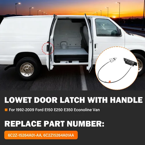 Miniatura 2 de Manija de puerta lateral derecha para Ford E150 E250 E350 Econoline Van Super Duty 1992-2009 RH Lado del pasajero Puerta con bisagras Puerta