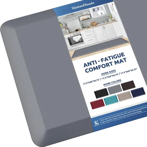 Miniatura 67 de KitchenClouds Alfombra de cocina acolchada anti fatiga, 17.3 x 60 pulgadas, impermeable, antideslizante, tapete de escritorio cómodo, para cocina