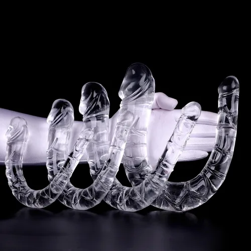 Miniatura 5 de Consolador realista de doble extremo para adultos, lesbianas, consoladores de doble cara para mujeres, impermeable, flexible, doble pene con eje