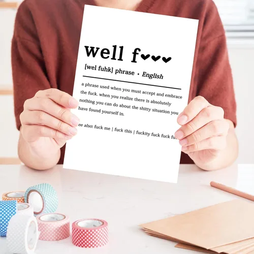 Miniatura 4 de OJsensai Divertida tarjeta de definición F para él y ella, regalos divertidos para mujeres y hombres, tarjeta de condolencia por pérdida de trabajo