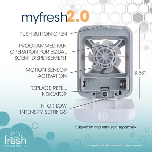 Miniatura 5 de Fresh Products myfresh - Ambientador personal 2.0 con tecnología de fragancia seca para espacios pequeños, diseño compacto, sensor de movimiento