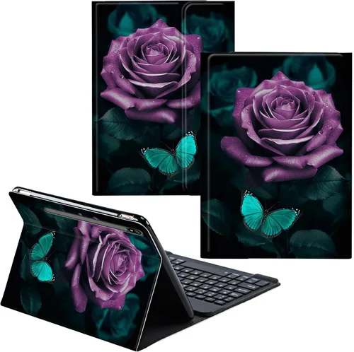 Miniatura 54 de Funda para Samsung Galaxy Tab S6 Lite 2022/2020 Teclado Inalámbrico Desmontable y Cubierta De Soporte De Cuero PU Funda Protectora Para Samsung