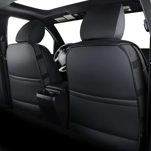 Miniatura 4 de LUCKYMAN CLUB Tacoma - Fundas de asiento de ajuste personalizado para Tacoma Crew Cab 2016-2023 con piel sintética (negro)