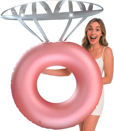 Flotador inflable de diamante para piscina para despedida de soltera, accesorios de bachlorette de playa, decoración para novia, fiesta de