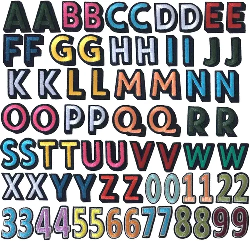 Miniatura 15 de GYGYL - 72 parches de letras y números para planchar, parches de letras blancas del alfabeto bordado de la A a la Z, apliques de números del 0 al 9