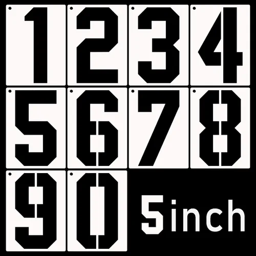 Miniatura 10 de DXCYZ - Juego de plantillas de números grandes de 2 pulgadas, plantillas de números de dirección de 0 a 9, 10 plantillas de números de pintura