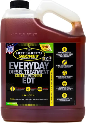 Hot Shot's Secret Tratamiento Diésel Cotidiano 1 Galón, Aditivo Diésel 6-en-1 - Limpiador de Inyectores, Limpiador del Sistema de Combustible,