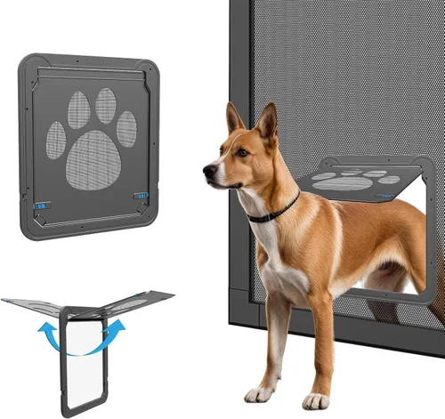 Miniatura 8 de Puerta mosquitera para puerta mosquitera con cierre automático magnético, pestañas dobles bloqueables, puerta mosquitera para perros, fácil acceso