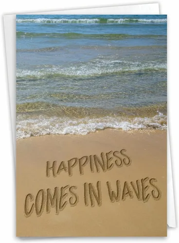 The Best Card Company - 1 Tarjeta en blanco para todas las ocasiones - Tarjeta de notas del océano tropical con sobre - Life's a Beach A C6328AOCB