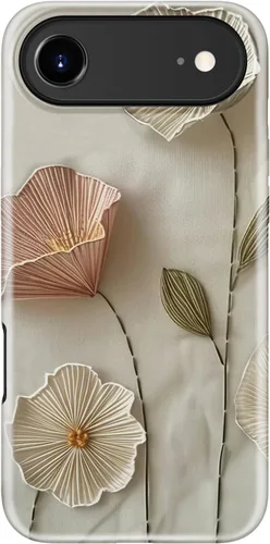 Miniatura 70 de Funda para iPhone 12 Mini, compatible con carga inalámbrica, protección de doble capa con elegante diseño de flores silvestres, silicona suave +