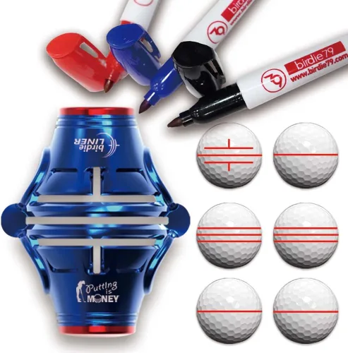 Miniatura 10 de BIRDIE79 360-Degree Golf Ball Marker Alignment Tool Kit with 3-Color Pens and Gift Box.