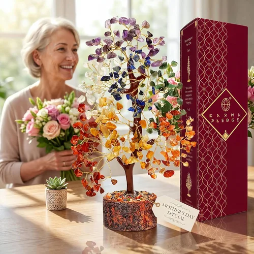 Miniatura 5 de Árbol de la vida hecho a mano de cristal de 7 chakras, regalos únicos de cumpleaños y aniversario para mujeres, madres y amigos Decoración